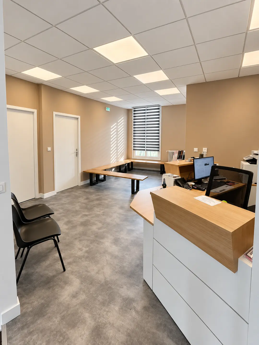 Accueil et salle d’attente du cabinet du Dr Kaddouri au Mans
